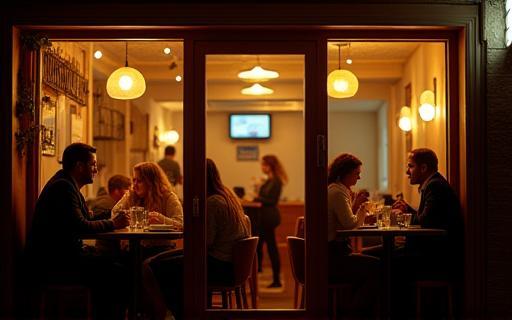 Customers dining inside Garam Bowl cafe